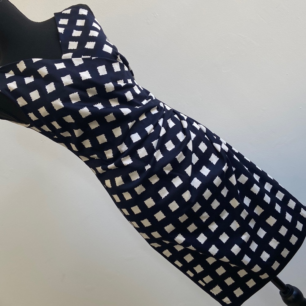 MaxMara Sheath Dress Knee-length Midnight Bl/Soft White Print